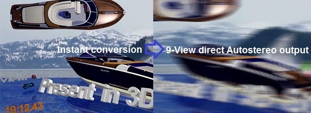ViewPoint 3D 4K Autostereo instant conversion